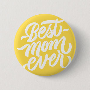 Badge Rond 5 Cm Meilleure maman jamais manuscrite Typographie de s
