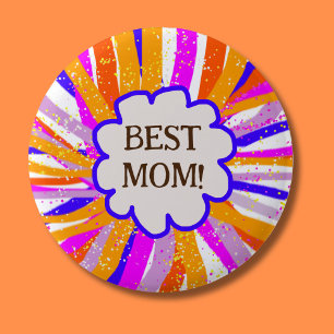 Badge Rond 5 Cm Meilleure maman mère jour maman anniversaire top m