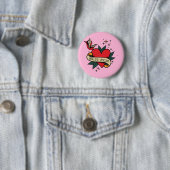 Badge Rond 5 Cm [ Meilleure maman ] tatouage cardiaque de l'ancien (En situation)
