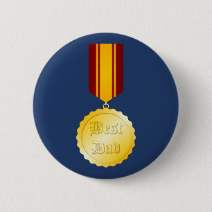Badge Rond 5 Cm Meilleure médaille papa Broch Fête du Père