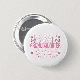 Badge Rond 5 Cm Meilleure Petite-fille jamais - Fleurs de cerisier