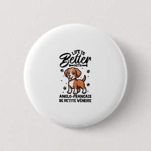 Badge Rond 5 Cm Meilleure vie avec Anglo-Français de Petite Véneri