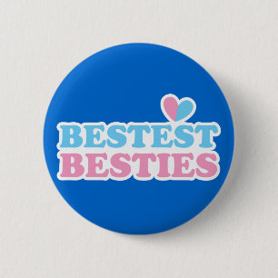 Badge Rond 5 Cm MEILLEURES BESTIES avec les coeurs mignons BFF mei