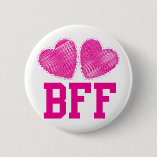 Badge Rond 5 Cm Meilleurs amis de BFF pour toujours avec des