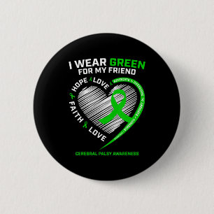 Badge Rond 5 Cm Meilleurs Cadeaux D'Ami Je Porte Vert Pour Mon Ami