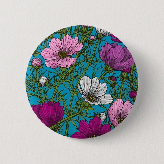 Badge Rond 5 Cm Mélange cosmos bleu (Devant)