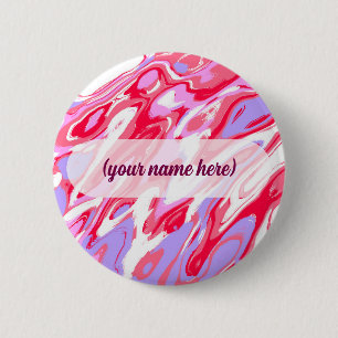 Badge Rond 5 Cm Mélange de peinture liquide texture marbre rouge r