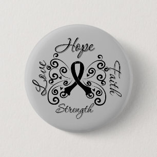 Badge Rond 5 Cm Mélanome de force d'amour de foi d'espoir