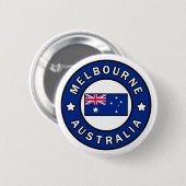 Badge Rond 5 Cm Melbourne Australie (Devant & derrière)