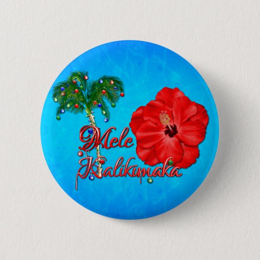 Badge Rond 5 Cm Mele Kalikimaka (Devant)