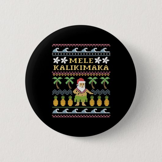 Badge Rond 5 Cm Mele Kalikimaka (Devant)