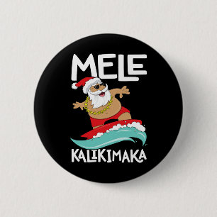 Badge Rond 5 Cm Mele Kalikimaka Hawaiian Christmas Hawaii Surfing