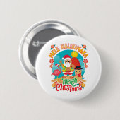 Badge Rond 5 Cm Mele Kalikimaka pour un Noël hawaïen brillant (Devant & derrière)