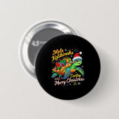 Badge Rond 5 Cm Mele Kalikimaka Turtley Have A Merry Christmas  (Devant & derrière)