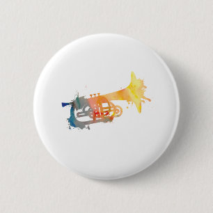 Badge Rond 5 Cm Mellophone de peinture