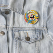 Badge Rond 5 Cm Melting Joy – Ice Cream Pop Art Explosion (En situation)
