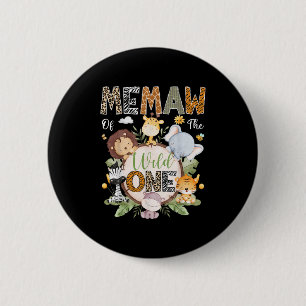 Badge Rond 5 Cm Memaw Of The Wild One 1st Birthday Jungle Safari A