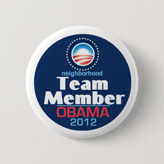 Badge Rond 5 Cm Membre de l'équipe d'Obama (Devant)