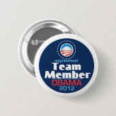 Badge Rond 5 Cm Membre de l'équipe d'Obama (Devant & derrière)