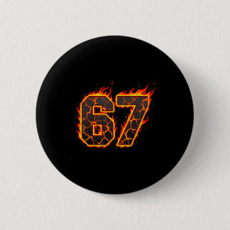 Badge Rond 5 Cm Mème 67 Flames Six Sept Feu Drôle Gen Alpha Slan