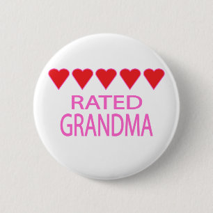 Badge Rond 5 Cm Mémé à cinq cœurs