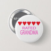 Badge Rond 5 Cm Mémé à cinq cœurs (Devant & derrière)
