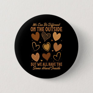 Badge Rond 5 Cm Même cœur à l'intérieur Mois de l'histoire des Noi