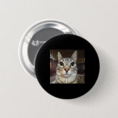 Badge Rond 5 Cm Mème de chat à mât à mâcher (Devant & derrière)