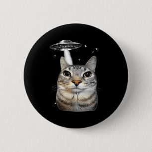 Badge Rond 5 Cm Mème de chat extraterrestre graphique Ufo Cat