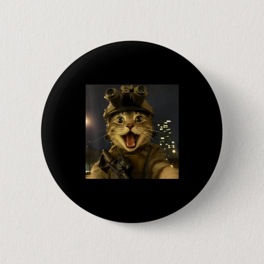 Badge Rond 5 Cm Mème de chat waactique (Devant)