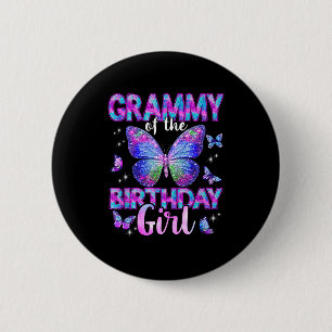 Badge Rond 5 Cm Mémé de la famille papillon de la fille d'annivers