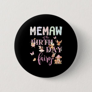 Badge Rond 5 Cm Mémé de la fée d'anniversaire fille d'anniversaire