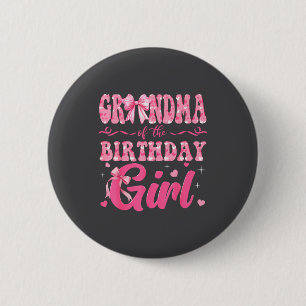 Badge Rond 5 Cm Mémé de la fille qui fête son anniversaire famille