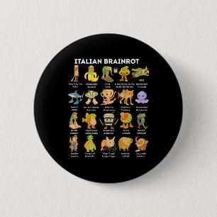 Badge Rond 5 Cm Mème de pourriture cérébrale italienne pour enfant