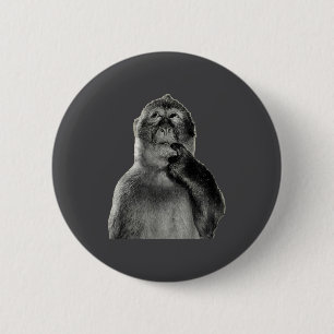 Badge Rond 5 Cm Mème de singe drôle avec style d'art humoristique