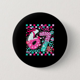 Badge Rond 5 Cm Mème drôle de la Saint-Valentin Six Sept 6 7 Cœur