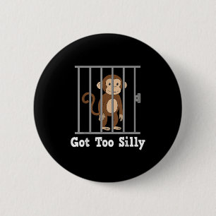 Badge Rond 5 Cm Mème Drôle De Singe A Trop Bête Humour Hommes Femm