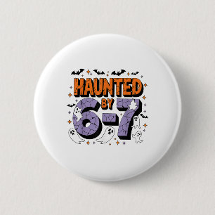 Badge Rond 5 Cm Mème hanté 67 Six Sept 6-7 Blague drôle d'Internet