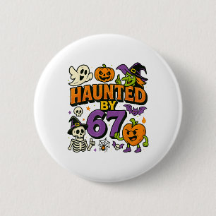 Badge Rond 5 Cm Mème hanté 67 Six Sept 6-7 Blague drôle d'Internet
