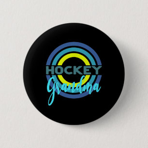 Badge Rond 5 Cm Mémé hockey avec cercles de hockey modernes