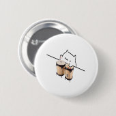 Badge Rond 5 Cm Meme mignon de chat de bongo (Devant & derrière)