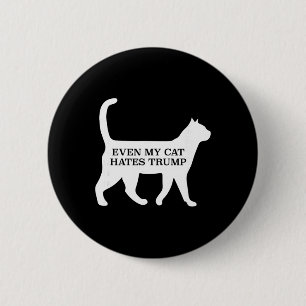 Badge Rond 5 Cm Même mon chat déteste Trump