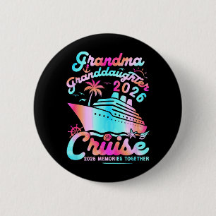 Badge Rond 5 Cm Mémé Petite-fille Croisière 2026 Souvenirs Mères