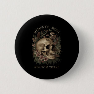Badge Rond 5 Cm Memento Mori Memento Vivere _ Philosophie &amp; La