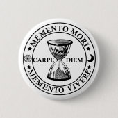 Badge Rond 5 Cm memento mori vivere (Devant)