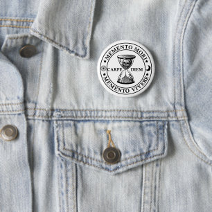 Badge Rond 5 Cm memento mori vivere