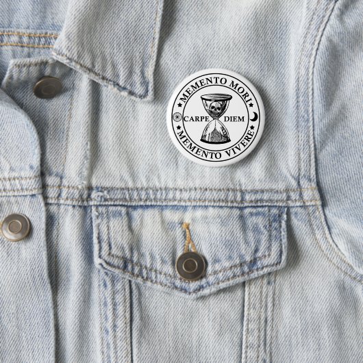 Badge Rond 5 Cm memento mori vivere (En situation)