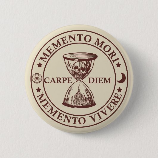 Badge Rond 5 Cm memento mori vivere (Devant)