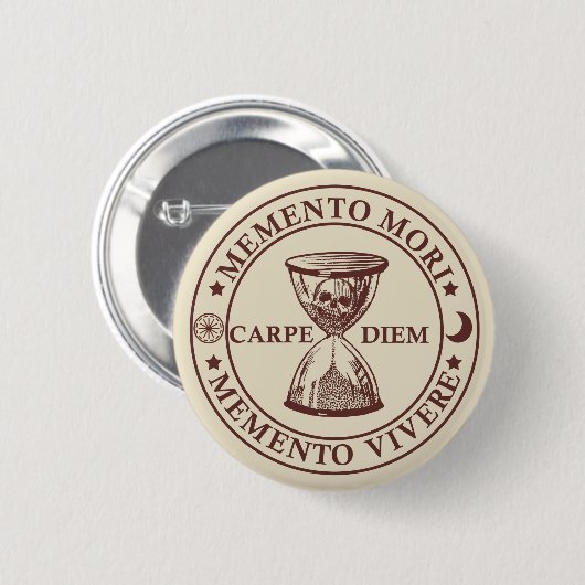Badge Rond 5 Cm memento mori vivere (Devant & derrière)