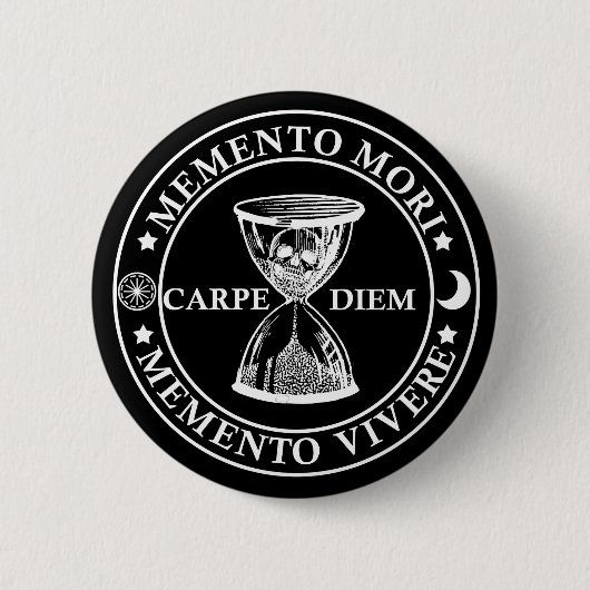Badge Rond 5 Cm memento mori vivere (Devant)